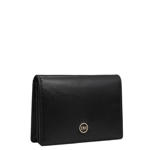 6 Slots Leather Card Case - Black