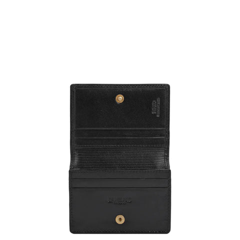 6 Slots Leather Card Case - Black
