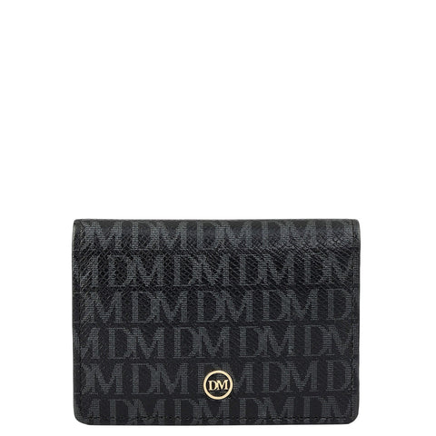6 Slots Leather Card Case - Black