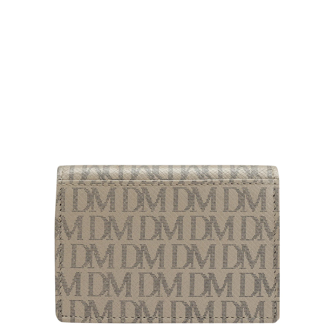 Monogram Leather Card Case - Chalk