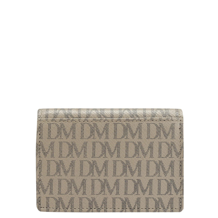 Monogram Leather Card Case - Chalk