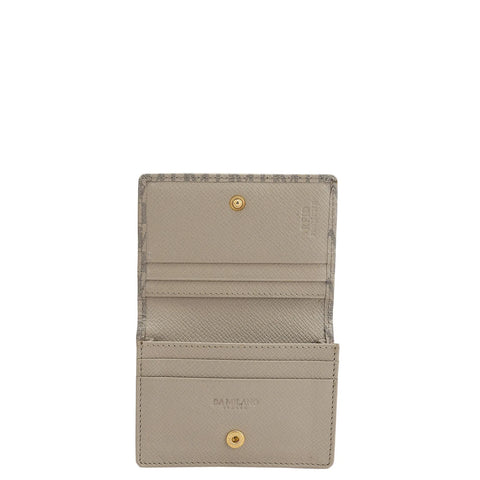 Monogram Leather Card Case - Chalk