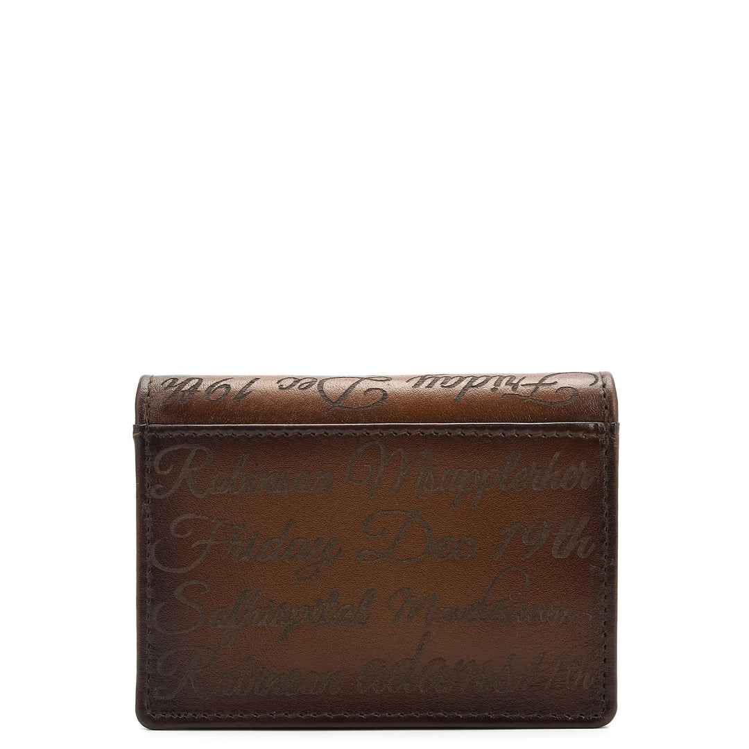 4 Slots Leather Card Case - Cognac