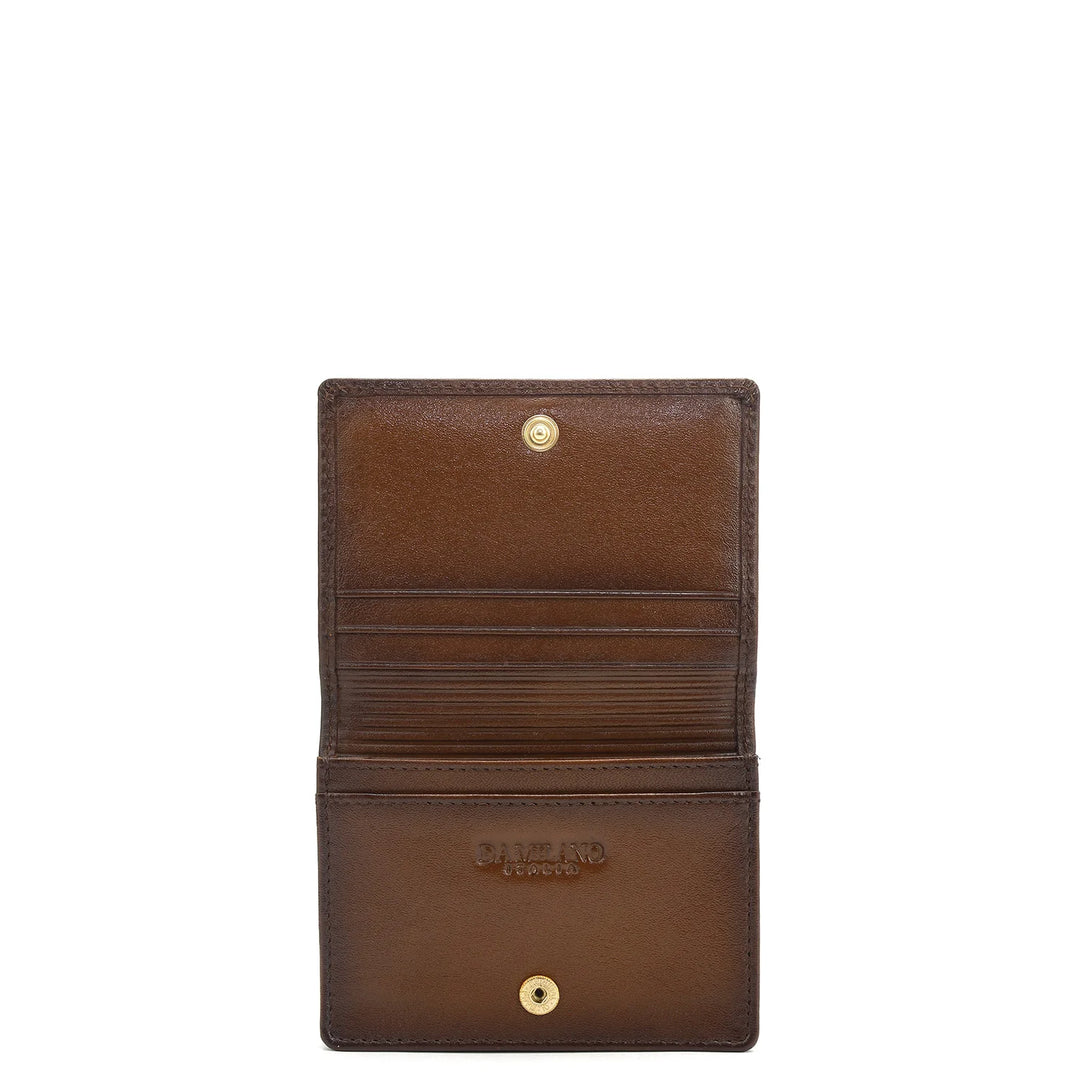 4 Slots Leather Card Case - Cognac