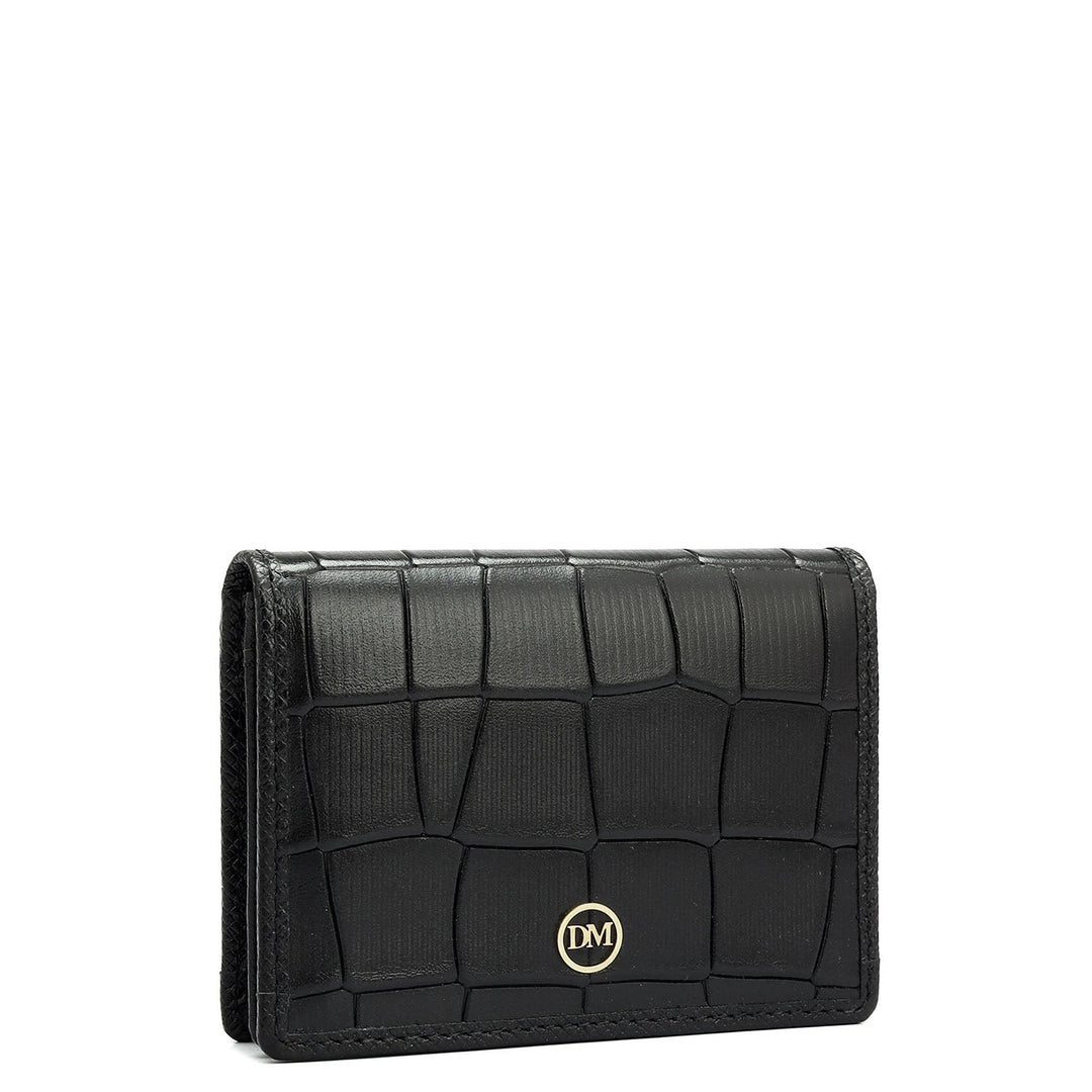 4 Slots Leather Card Case - Black