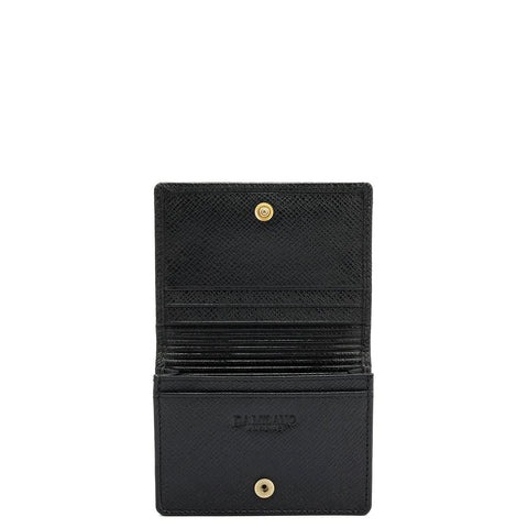 4 Slots Leather Card Case - Black