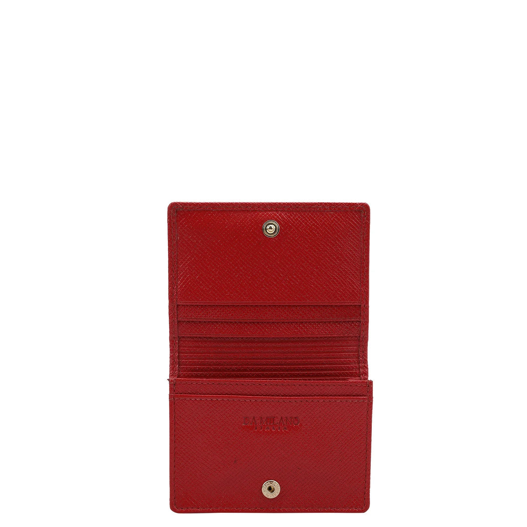 Croco Leather Card Case - Red