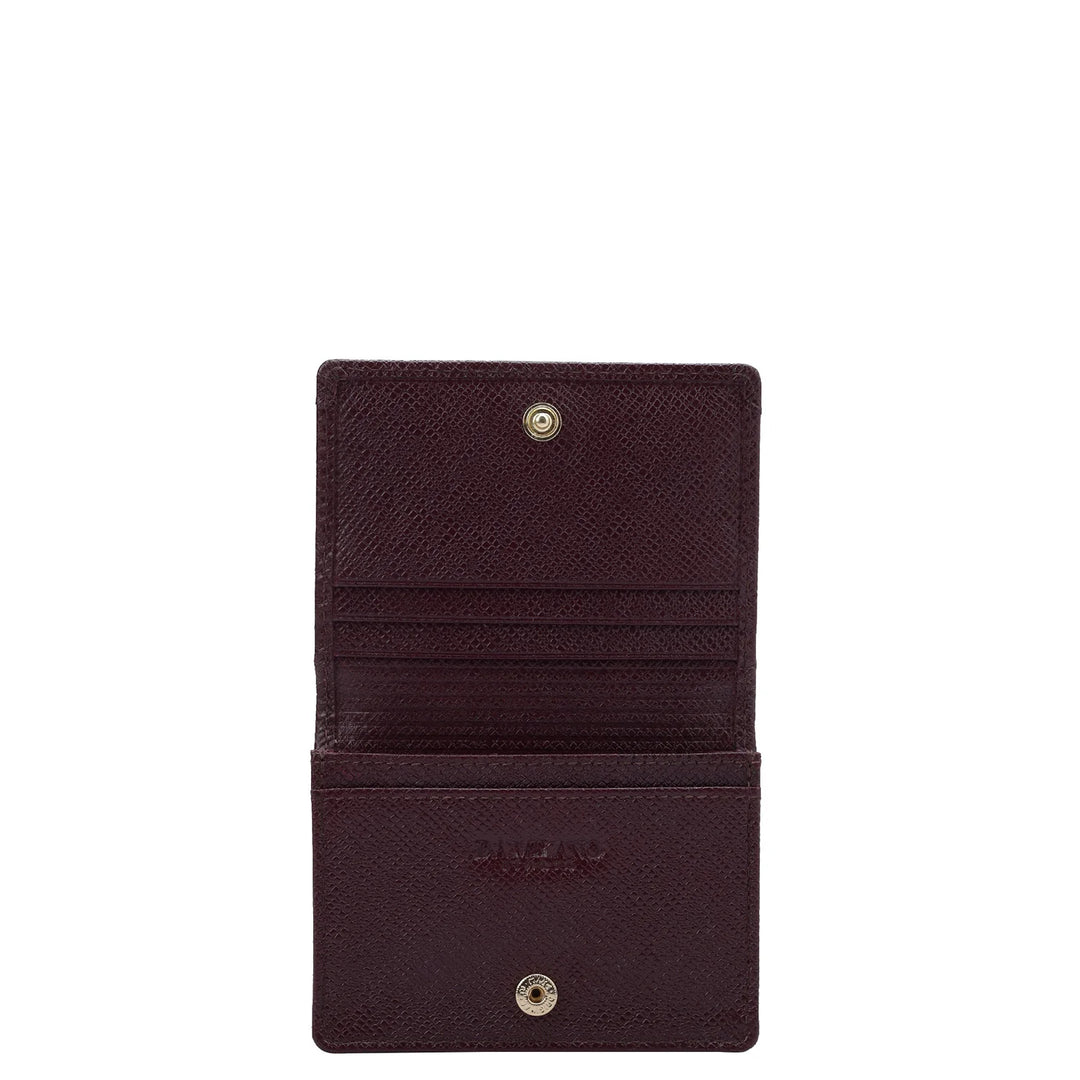 Croco Leather Card Case - Wine