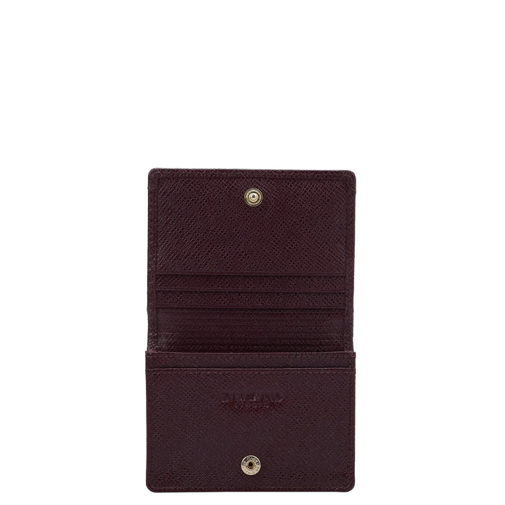 Croco Leather Card Case - Wine