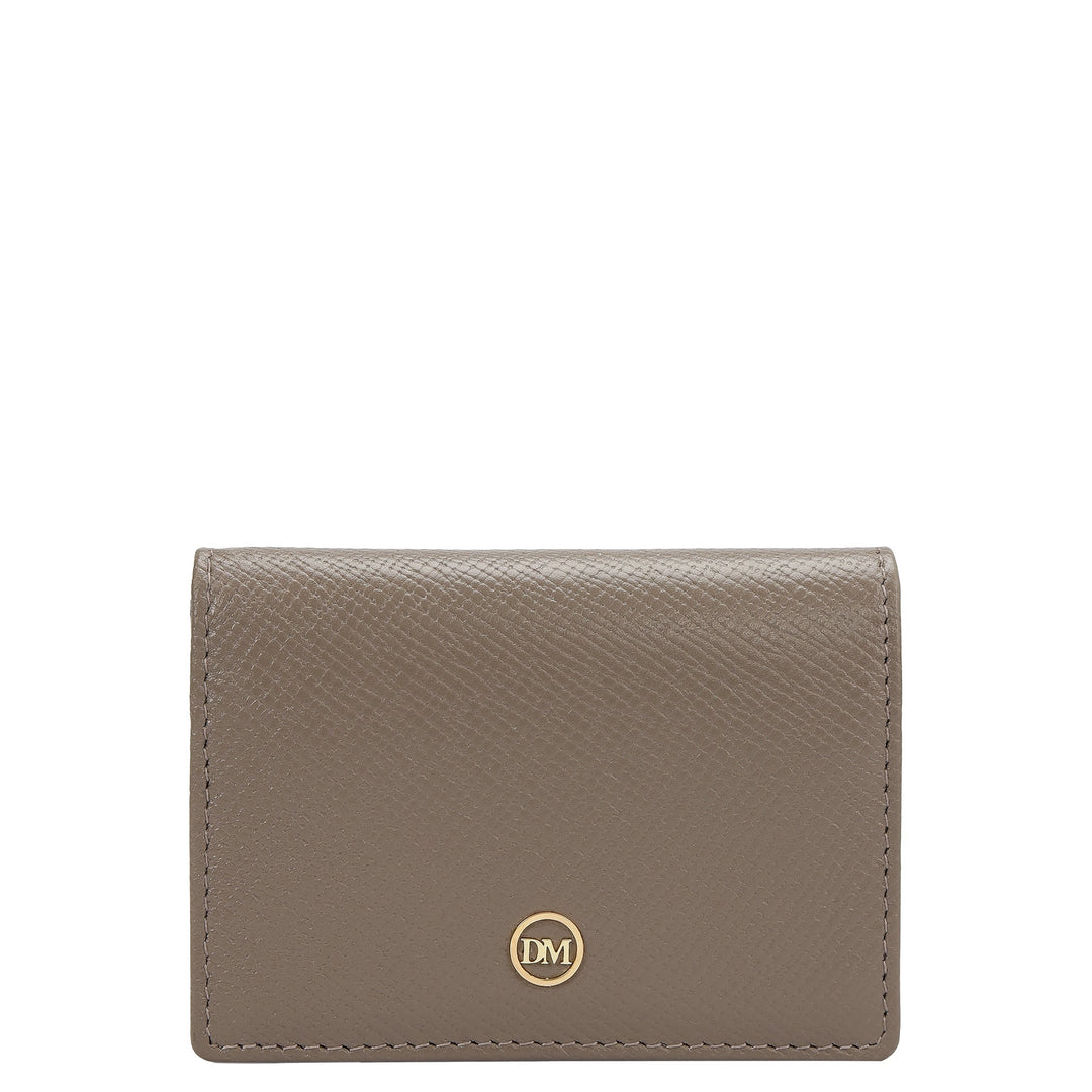 5 Slots Leather Card Case - Smoke Grey