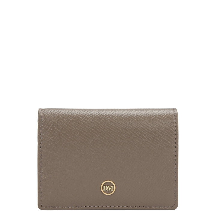 5 Slots Leather Card Case - Smoke Grey