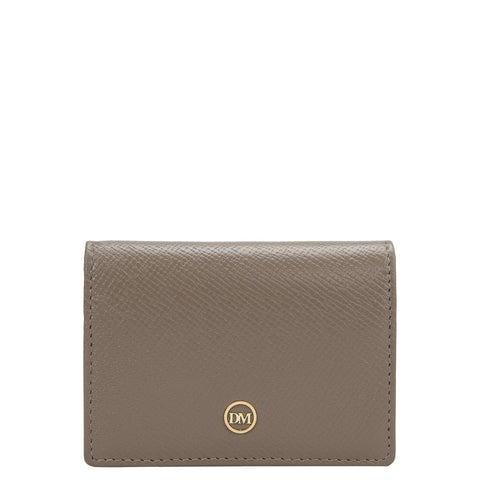 5 Slots Leather Card Case - Smoke Grey