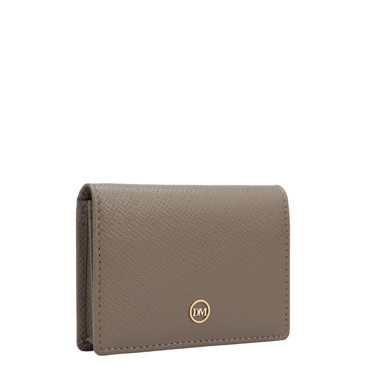 5 Slots Leather Card Case - Smoke Grey