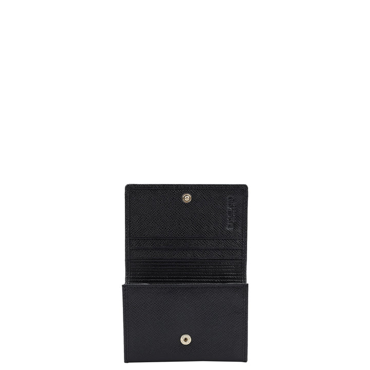 Franzy Croco Leather Card Case - Black