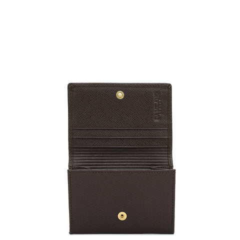 Franzy Leather Card Case - Chocolate