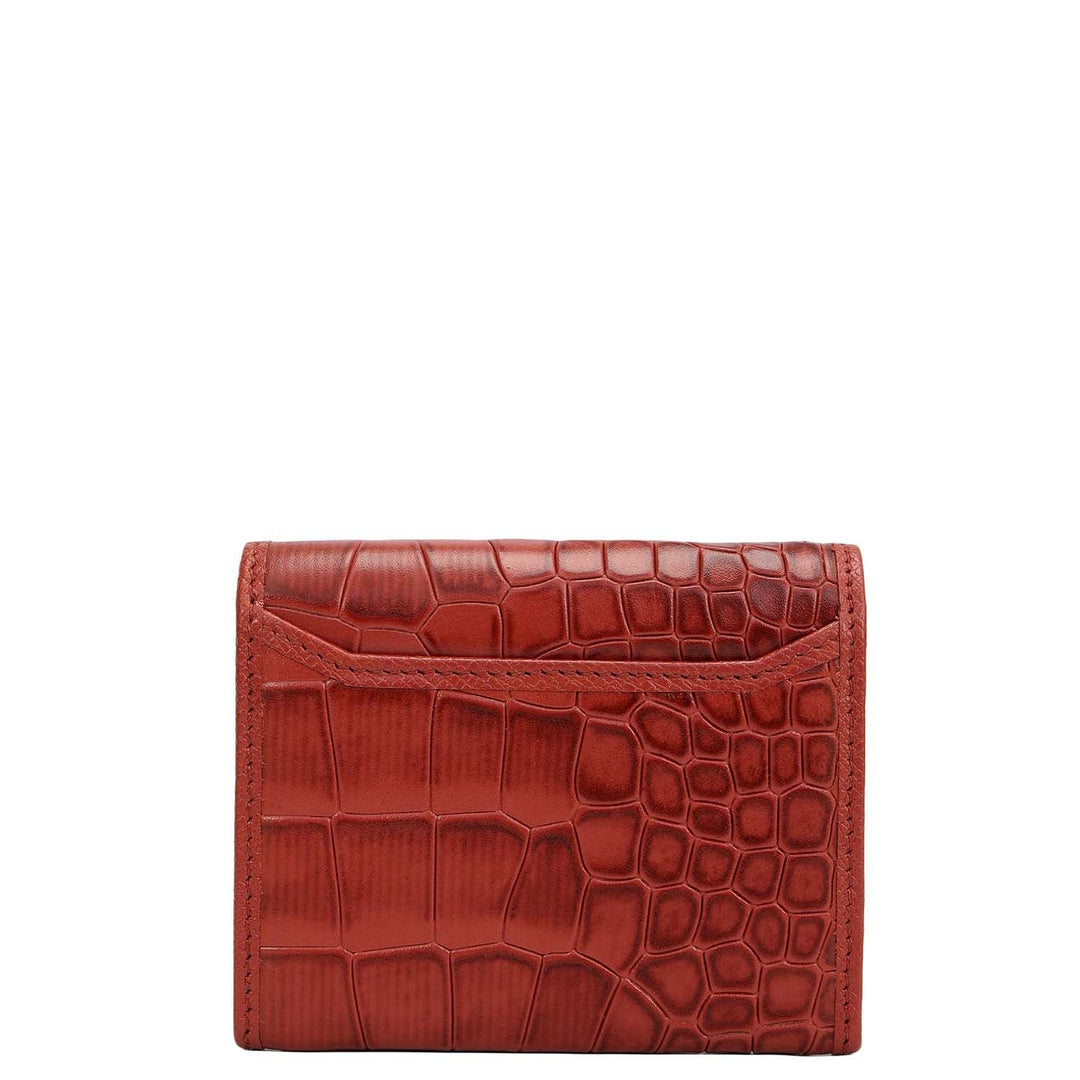 4 Slots Leather Card Case - Brick