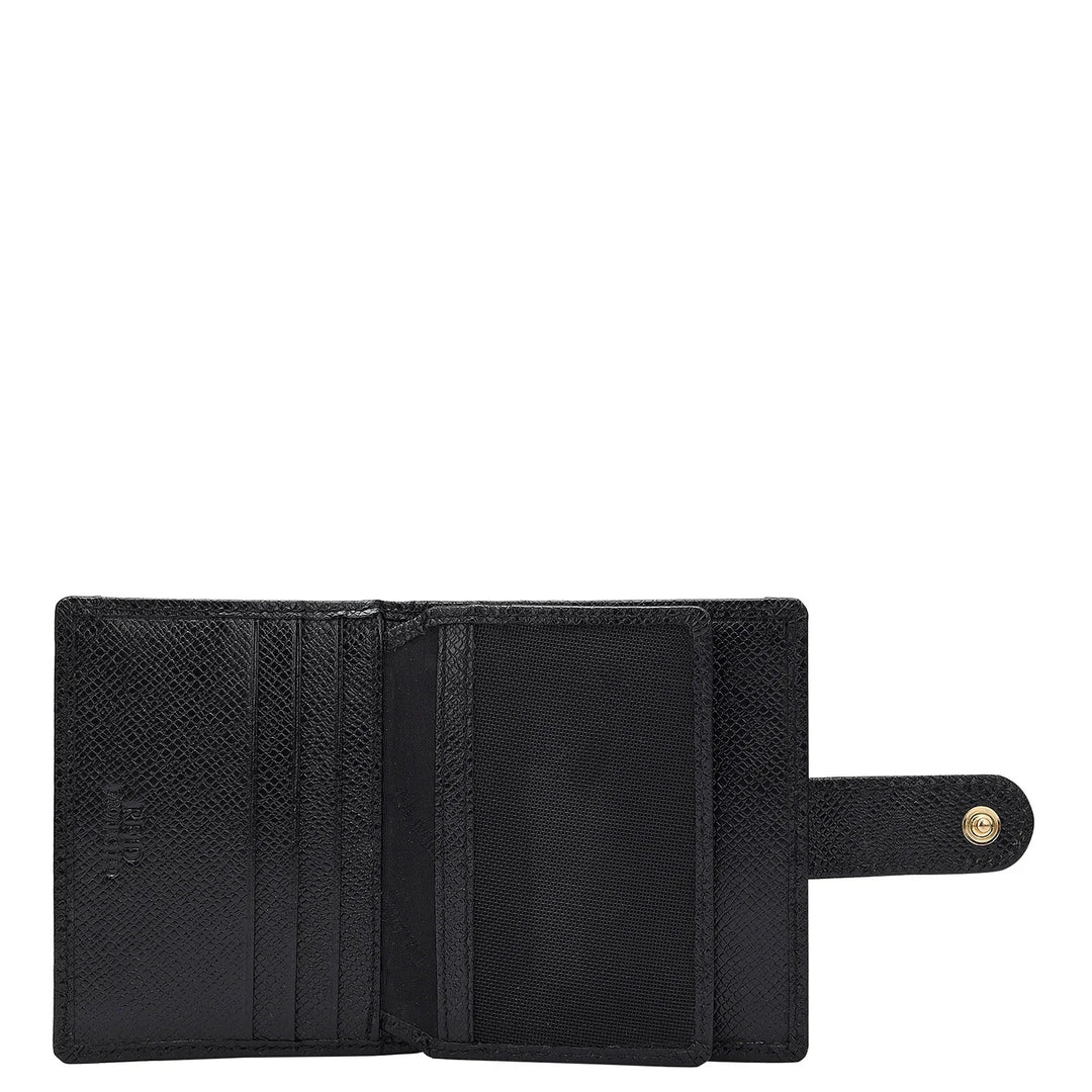 Croco Leather Card Case - Black