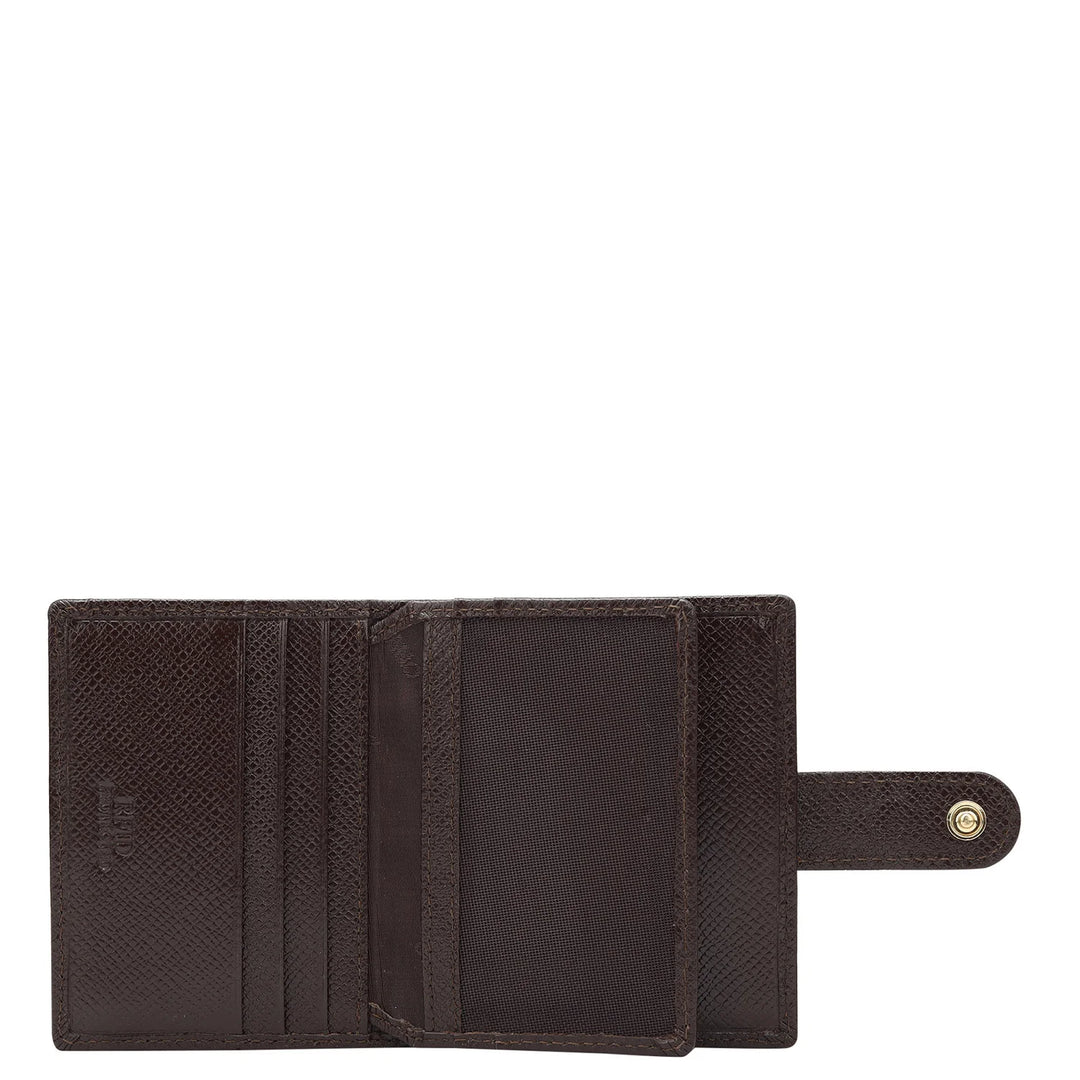 Croco Leather Card Case - Brown