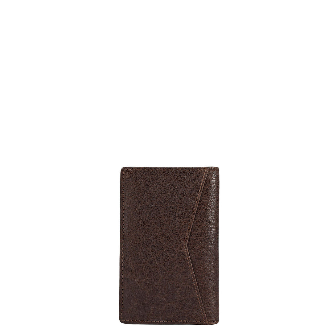 Multi Slot Leather Card Case - Brown