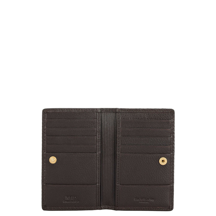 Multi Slot Leather Card Case - Brown