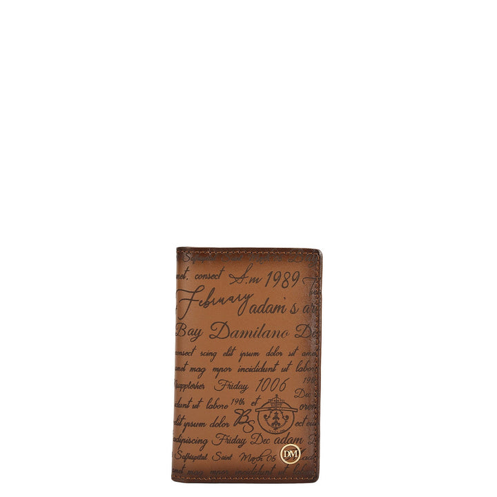 Multi Slot Leather Card Case - Cognac