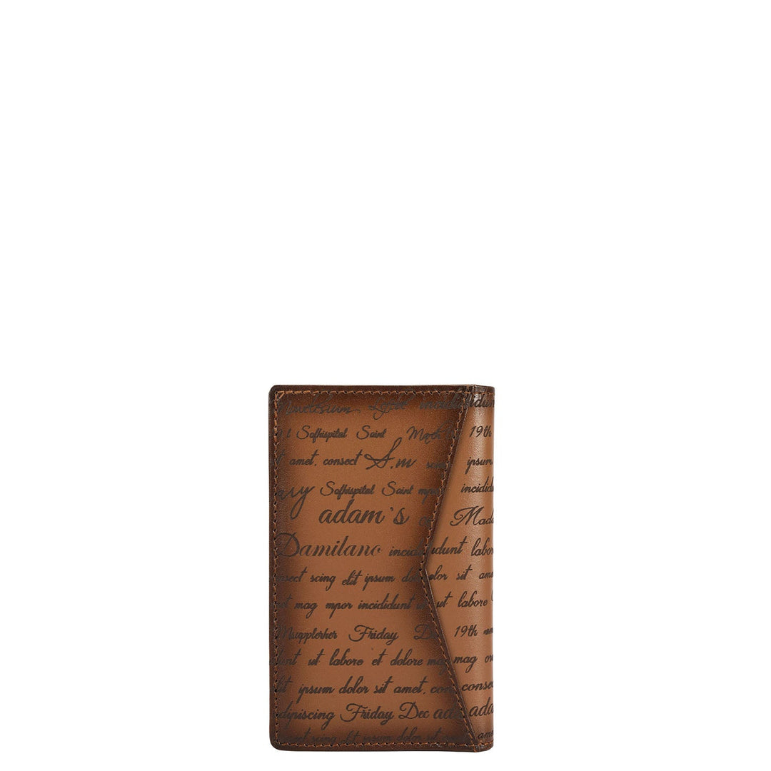 Multi Slot Leather Card Case - Cognac