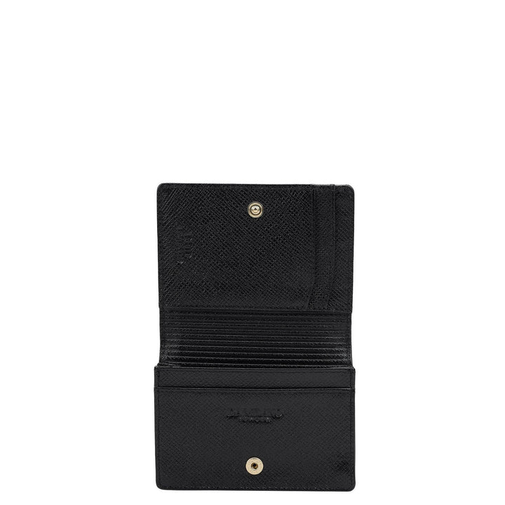 Croco Leather Card Case - Black