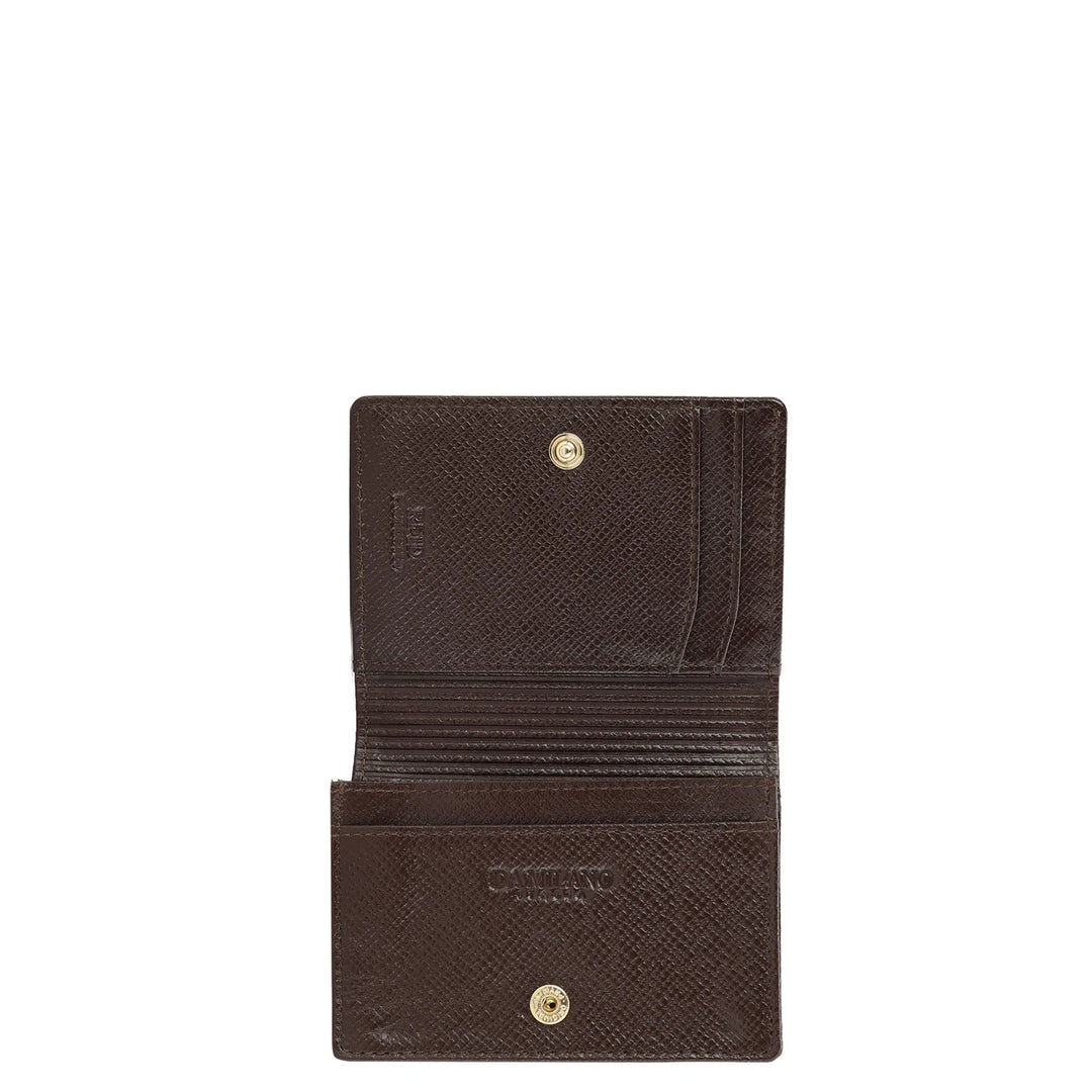 Croco Leather Card Case - Brown