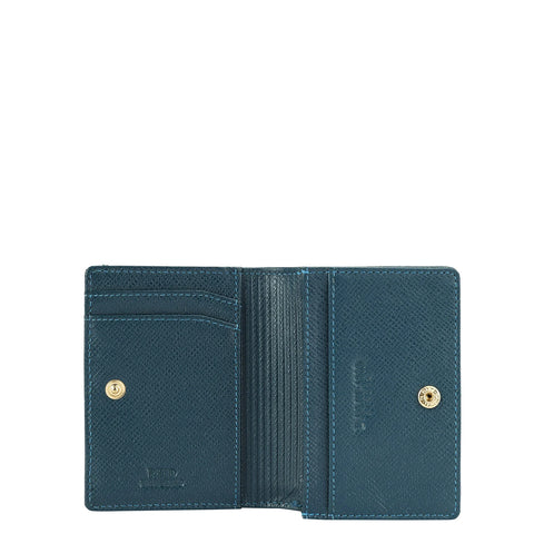 Croco Leather Card Case - Ocean