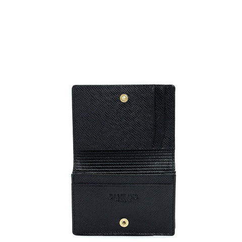 4 Slots Leather Card Case - Black