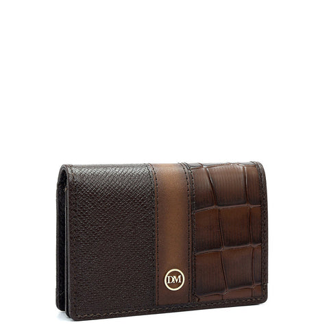 4 Slots Leather Card Case - Brown