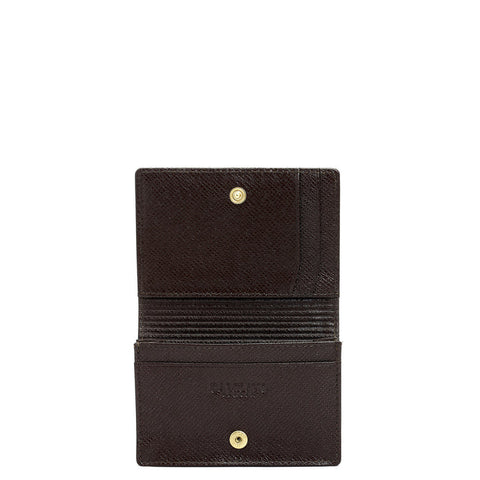 4 Slots Leather Card Case - Brown