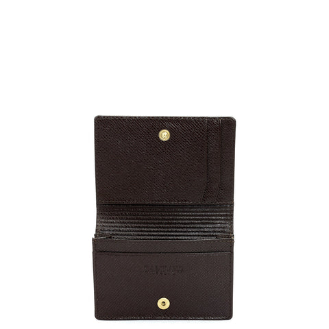 4 Slots Leather Card Case - Chocolate