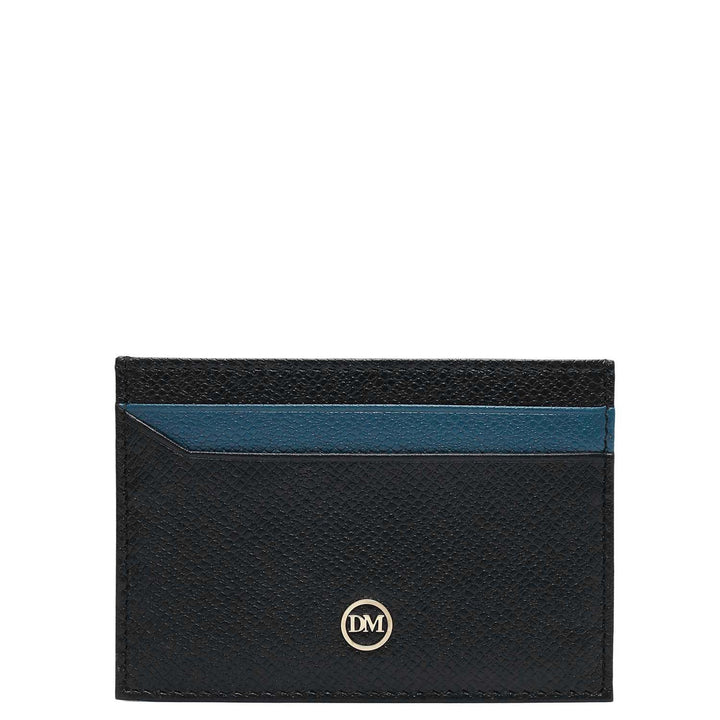 4 Slots Leather Card Case - Black