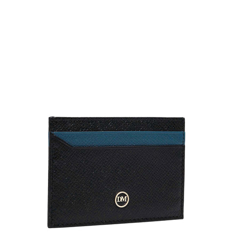 4 Slots Leather Card Case - Black