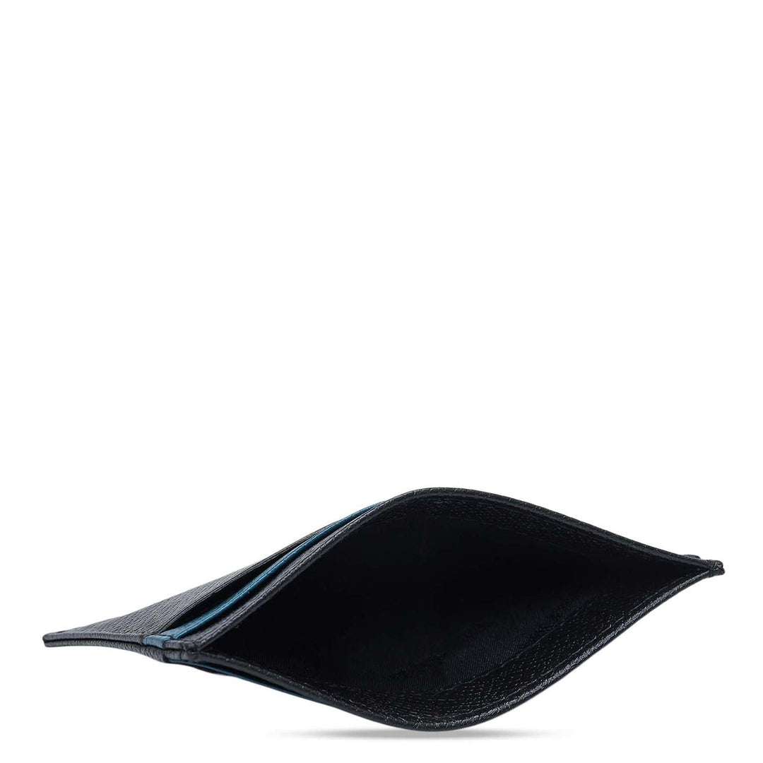 4 Slots Leather Card Case - Black