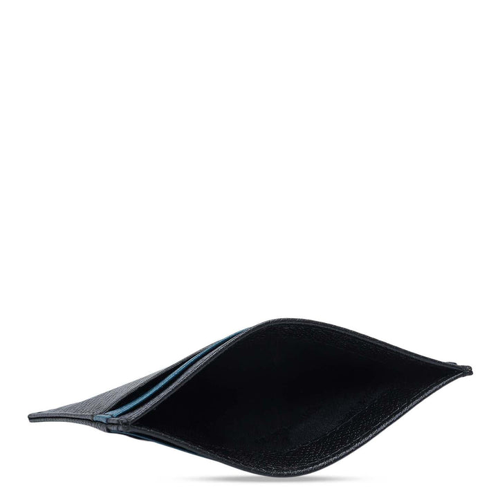 4 Slots Leather Card Case - Black