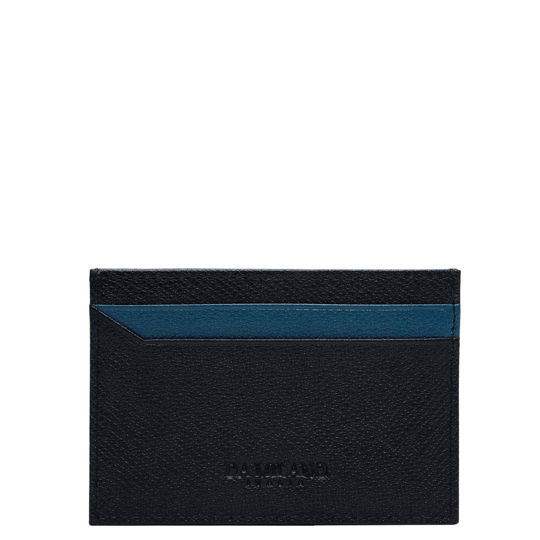 4 Slots Leather Card Case - Black