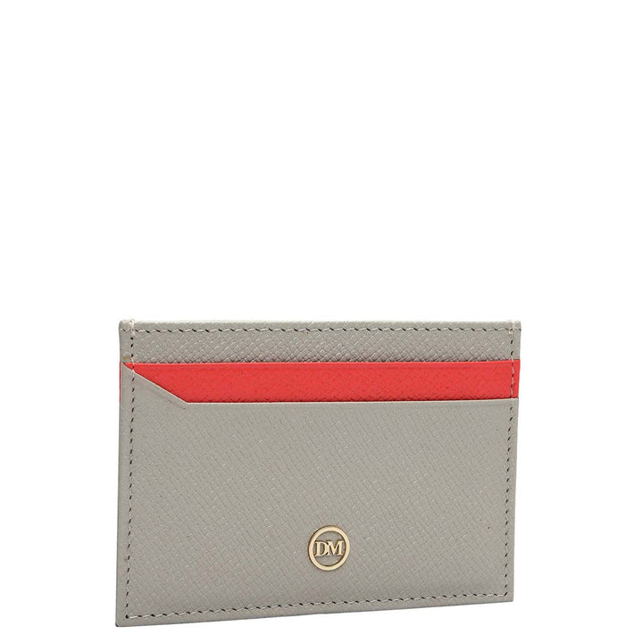 4 Slots Leather Card Case - Chalk