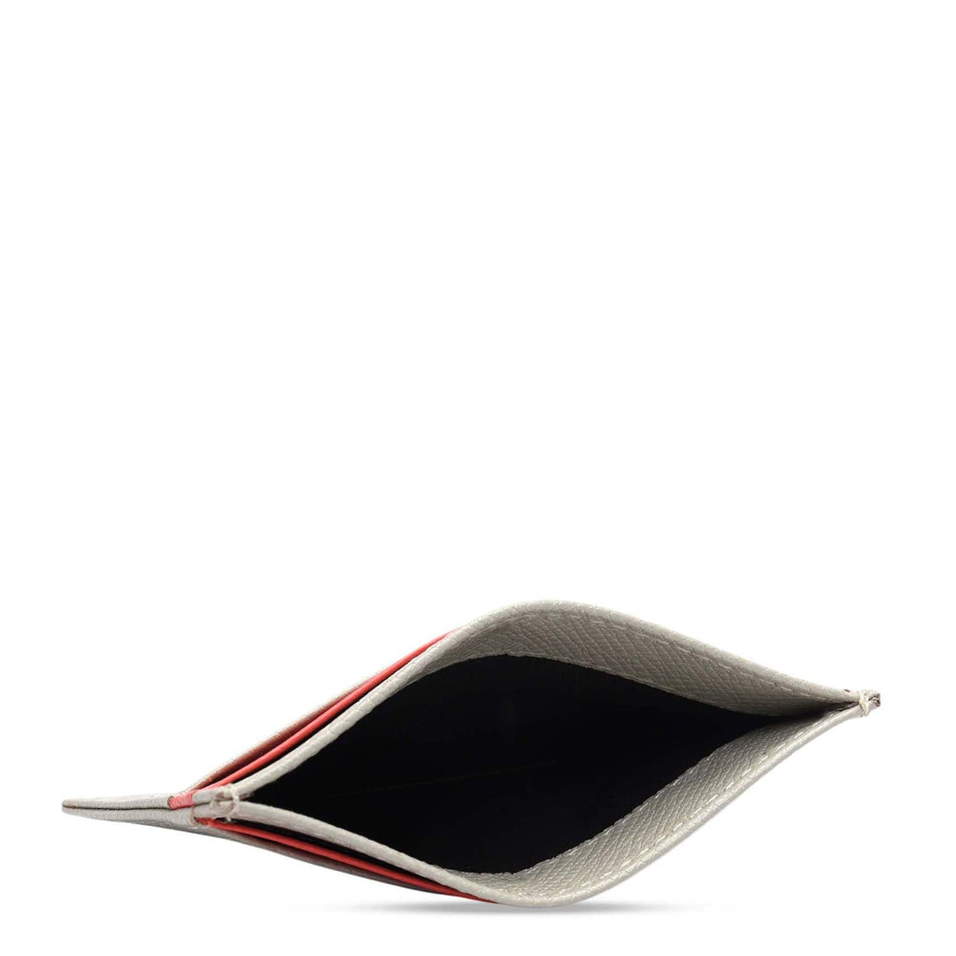 4 Slots Leather Card Case - Chalk