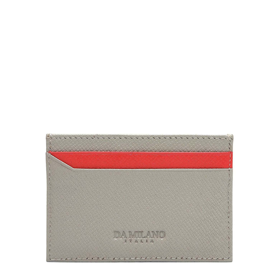 4 Slots Leather Card Case - Chalk