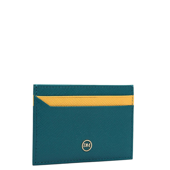 4 Slots Leather Card Case - Teal