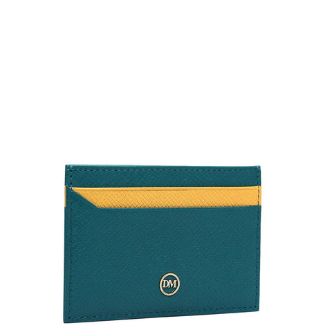 4 Slots Leather Card Case - Teal