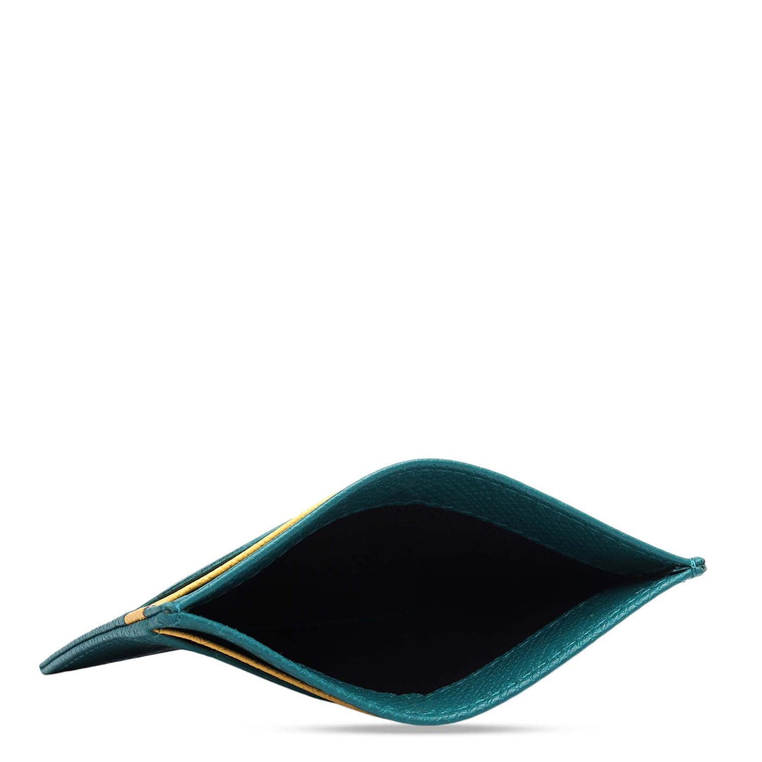 4 Slots Leather Card Case - Teal