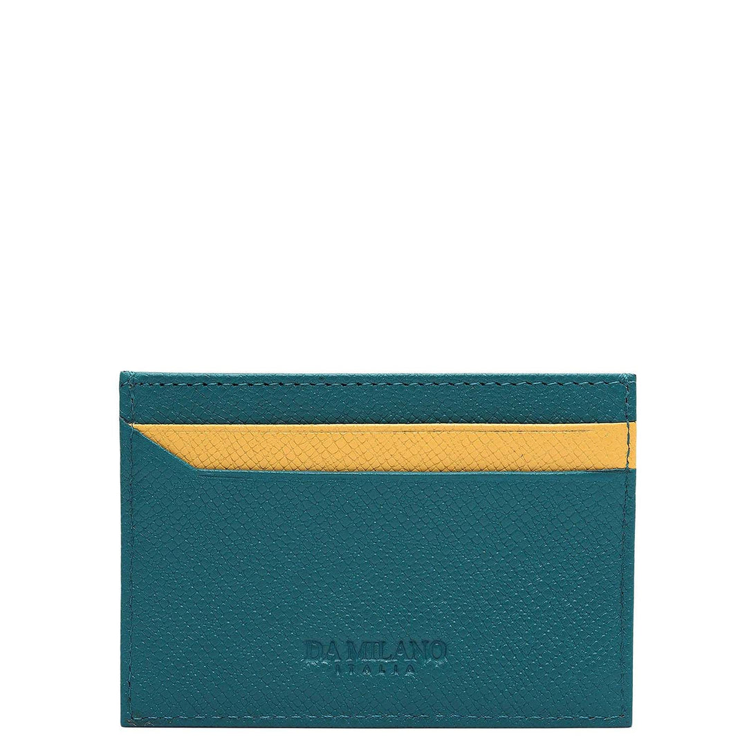 4 Slots Leather Card Case - Teal