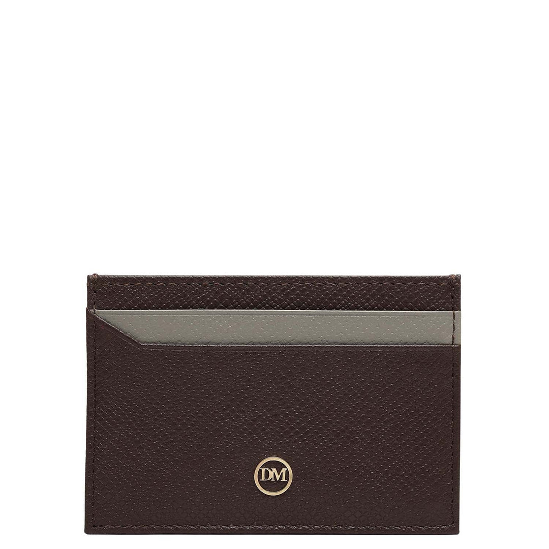 4 Slots Leather Card Case - Walnut