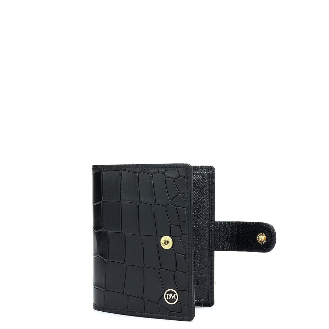 12 Slots Leather Card Case - Black