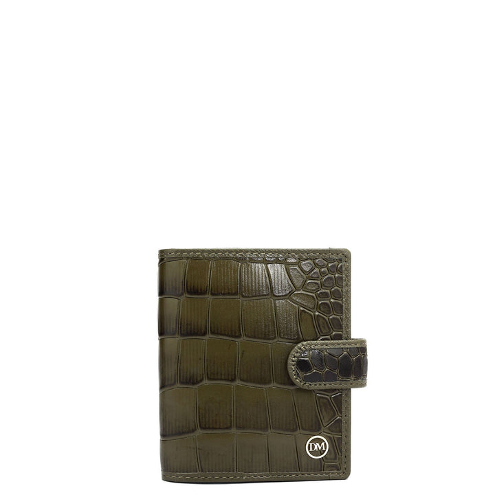 12 Slots Leather Card Case - Military Green