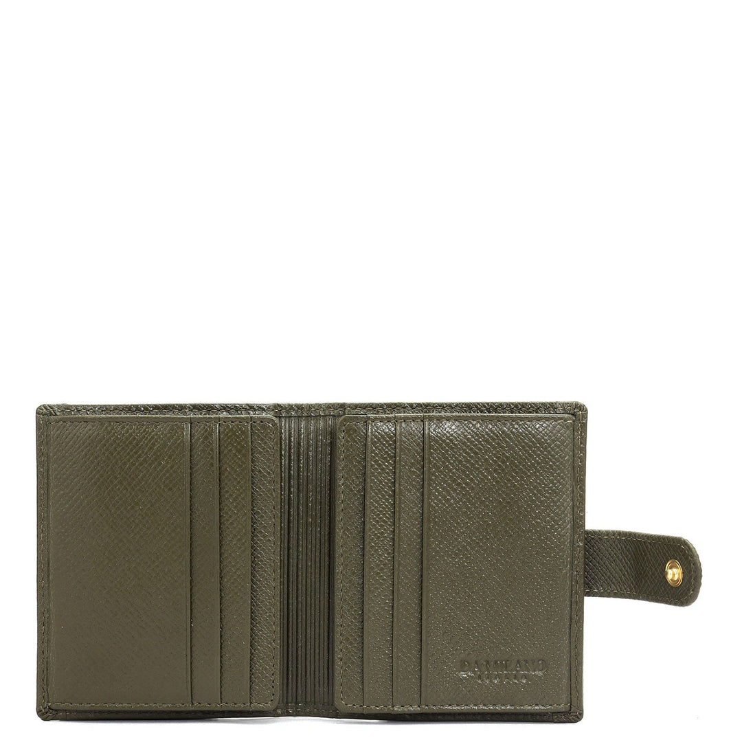 12 Slots Leather Card Case - Military Green