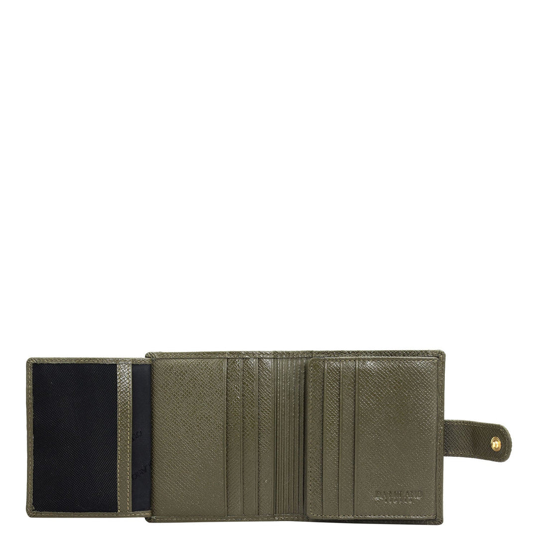 12 Slots Leather Card Case - Military Green